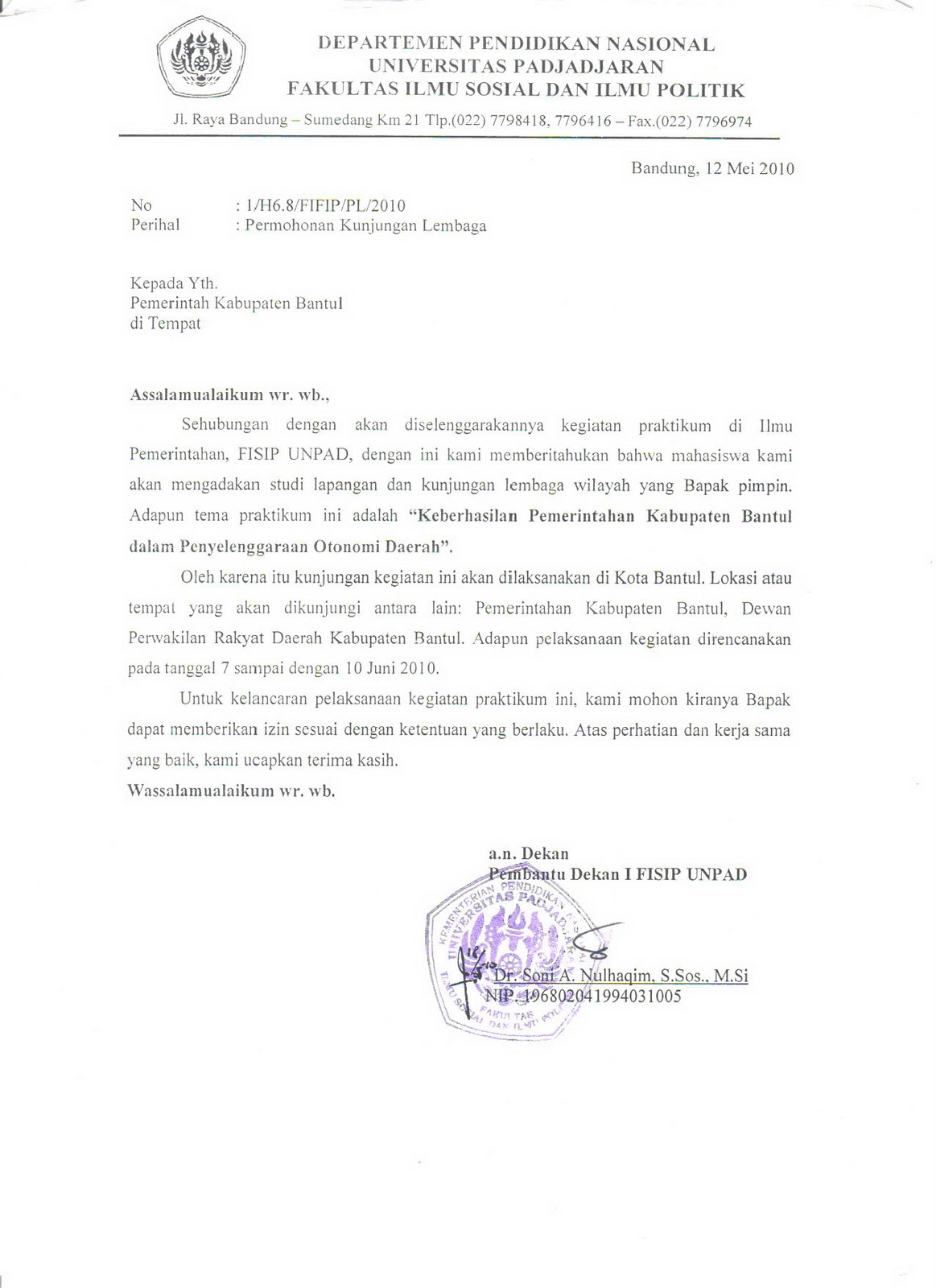 Beneran Saya yang Ngetik: Contoh surat praktikum sispemda