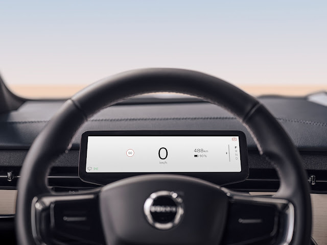 Volvo EX90 - the digital instrument cluster also bears the simplicity of the overall design style.