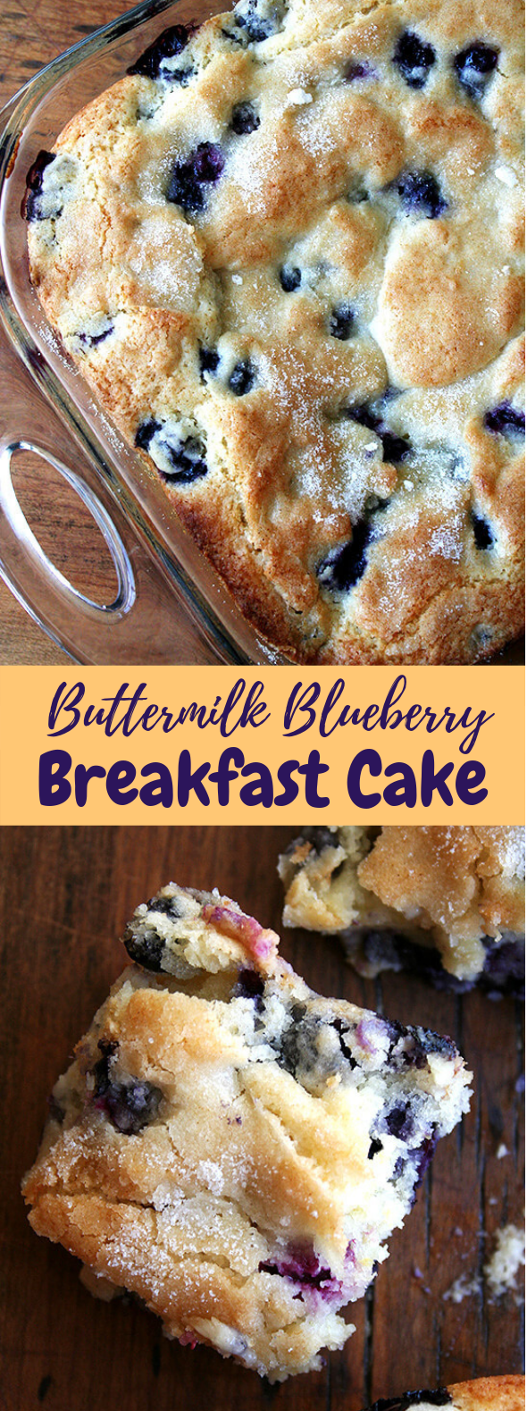 Buttermilk Blueberry Breakfast Cake #Sweet #Cakes