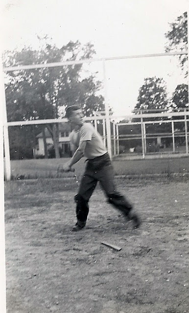 Blurry Photo of Robert Putnam playing baseball