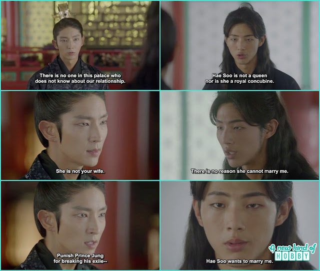  14th prince then told king wang so hae so is not your wife noe she is working in the palace there is nothing stopping her to marry me- Moon Lovers Scarlet Heart Ryeo - Episode 19 (eng sub)