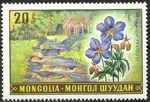  1969 Mongolia - Geranium Pratense,天竺葵
