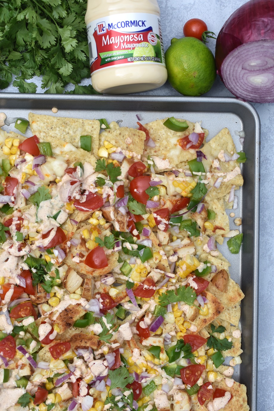 Veggie Loaded Mexican Street Corn Nachos