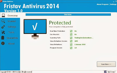 CLICK TO ENLARGE Download Fristav Antivirus version 1.0