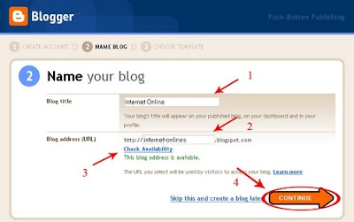 Create name and URL to your Blog