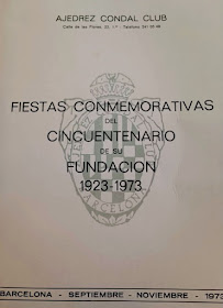 Cincuentenario del Escacs Comtal Club (1923-1973), portada del boletín