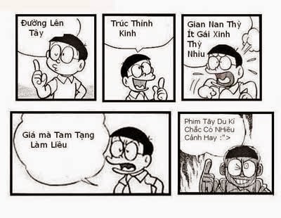 Nobita làm thơ chế vui về Tây Du Ký