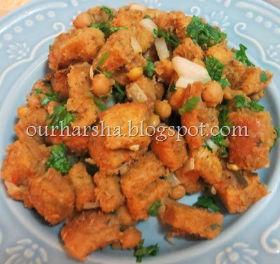 Bread upma with chickpeas curry (2)