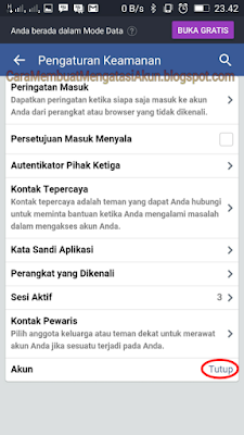 cara menutup akun facebook lewat hp