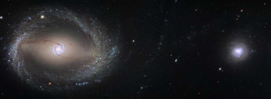 Imágen de las galaxias NGC 1512 y NGC 1510 que pronto se fusionarán