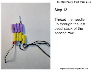 Click the image to view the Two Row or Peyote Start beading tutorial image larger.