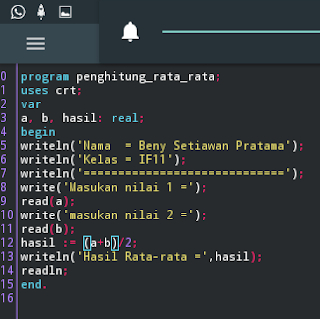 Script Pascal Rata-rata