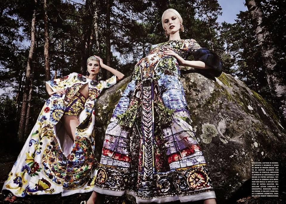 Dolce & Gabbana Alta Moda FW14 by Steve Hiett for Vogue Italia, September 2014