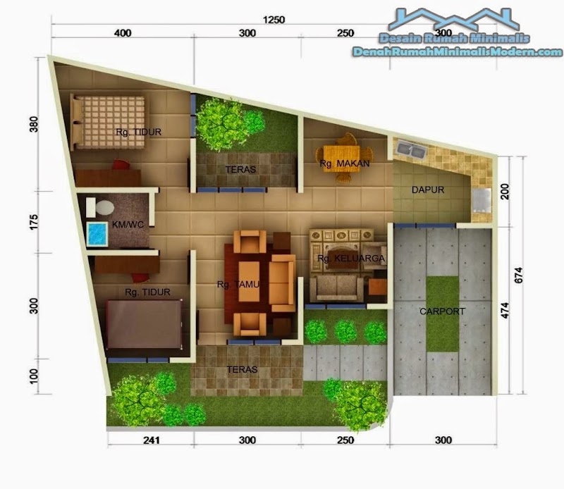 15+ Gambar Rumah Minimalis 1 Lantai Beserta Denahnya, Terbaru!