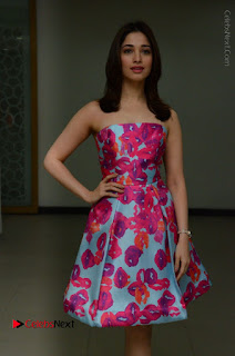 Actress Tamanna Latest Images in Floral Short Dress at Okkadochadu Movie Promotions  0034.JPG