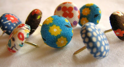 Craft Ideas Leftover Fabric on Fabric Covered Button Thumb Tacks