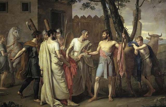 Cincinnatus receiving envoy from roman senate