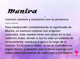 ▷ Significado del nombre Munira