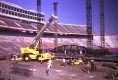 Picture of the main stage from the bleachers of Camp Randall Stadium while Tom Bowser helped to erect the main stage for The Rolling Stones Voodoo Lounge Tour