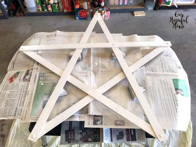 five point wooden painted white outdoor DIY star