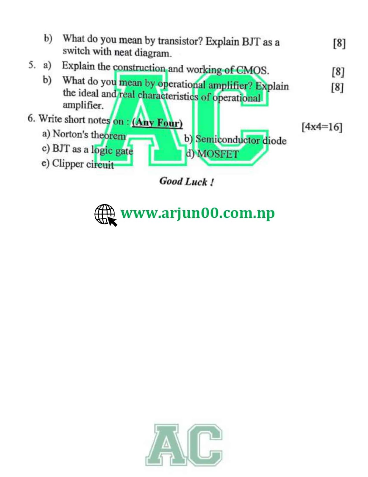 Basic Electrical & Electronics Engineering :- 2082 to 2080 Question Paper of Third Semester- Diploma in Computer and Information Technology Engineering , DCOM/IT  ,New Course Question Paper, 3rd Semester,2022 New Course, Basic Electrical & Electronics New Question Paper, Basic Electrical & Electronics Engg :- 2080 Question Paper, Basic Electrical & Electronics Engg 2082 New Question Paper, CTEVT, Diploma , Nepal , arjun00, arjun00 pdf