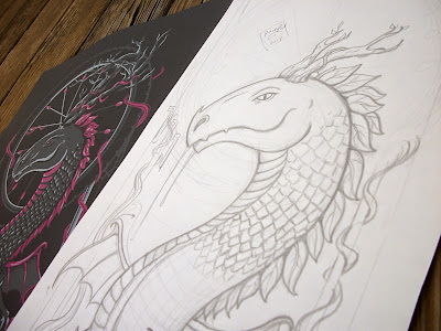 dragon silkscreen poster