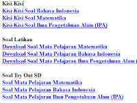 Download Kisi-Kisi Soal, Soal Latihan, dan Soal Try Out Jenjang Sekolah Dasar Terbaru