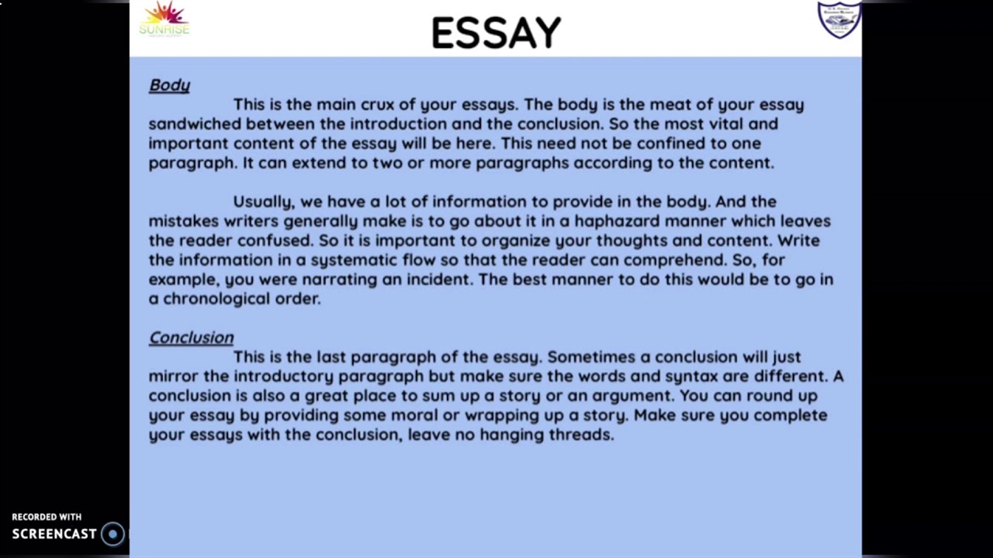 Opinion Essay Sample