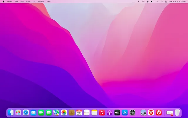 MacOS desktop screen