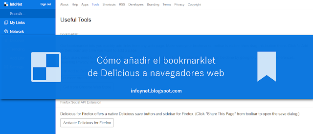 Cómo añadir el bookmarklet de Delicious a navegadores web