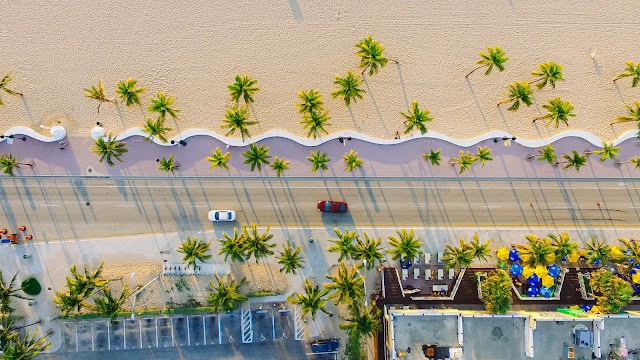 Vista aérea de la playa de Miami