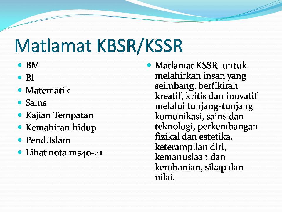 Kurikulum KLSR, KBSR dan KSSR - Dihujung Pen