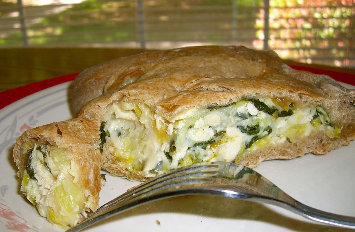 Collard Greens, Leek, Chicken Calzone