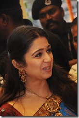 Actress Charmi Cute Saree Photos at SVR Brothers Vijayawada