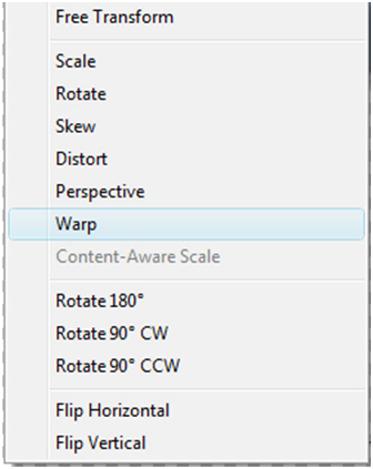Free Transform Warp Menu