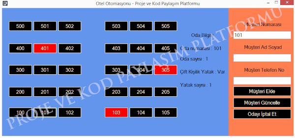 C# Otel Otomasyonu - Basit Projesi