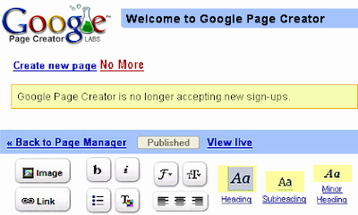 Google Page Creator