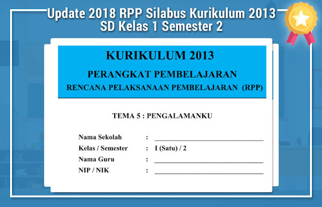 Update 2018 RPP Silabus Kurikulum 2013 SD Kelas 1 Semester 2