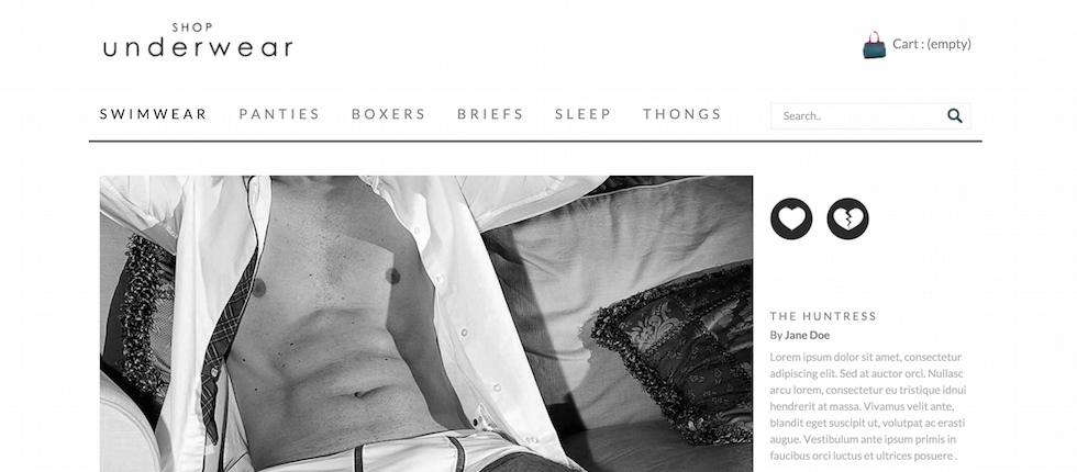 Shop Underwear Ecommerce Website Template