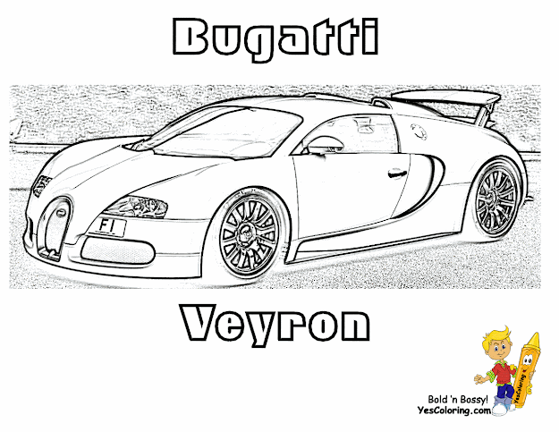 Coloring Print Out Bugatti Veyron Side View At Yescoloring