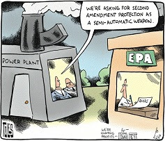 Tom Toles: Coal plants as semi-automatic weapons.