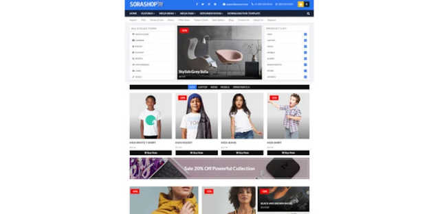 Template Landing Page Blogspot Gratis: SoraShop Blogger Template