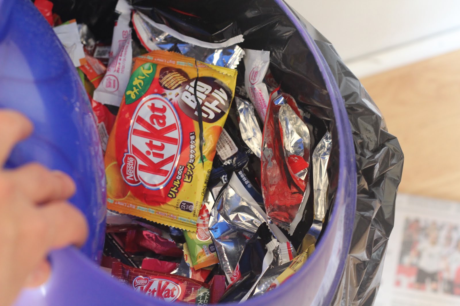 Environmental guilt = a garbage bag filled with Japanese Kit Kat ...