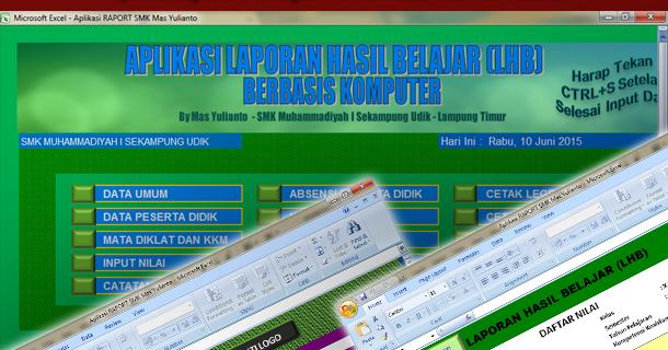 Aplikasi Raport SMK dengan Microsoft Excel oleh Mas 