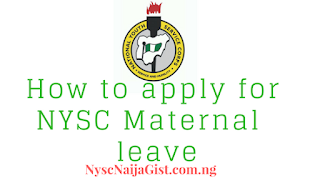 how to apply for nysc maternity leave