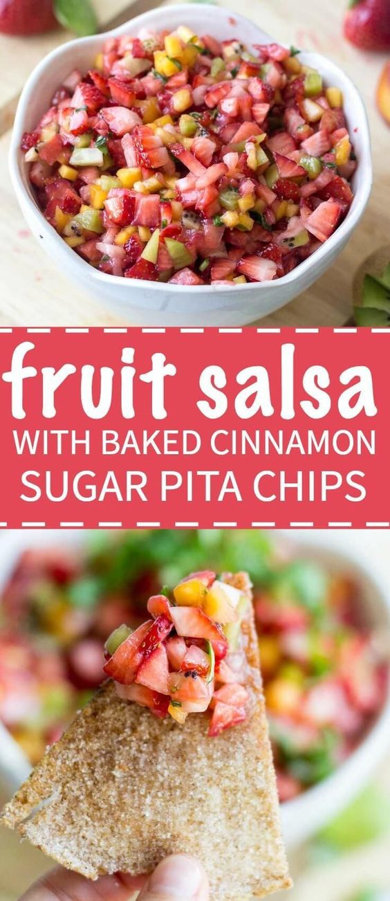 Healthy Fruit Salsa and Baked Pita Chips