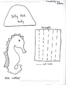 Jelly Fish and Sea Horse Template