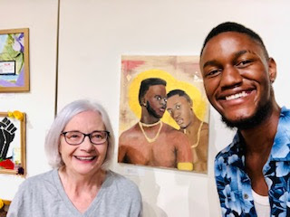 Mungo showed me his senior art exhibit at College of Idaho.