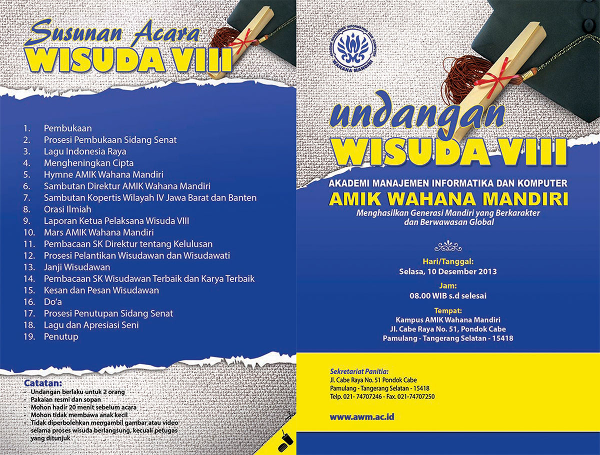  Undangan Wisuda  AWM 2013