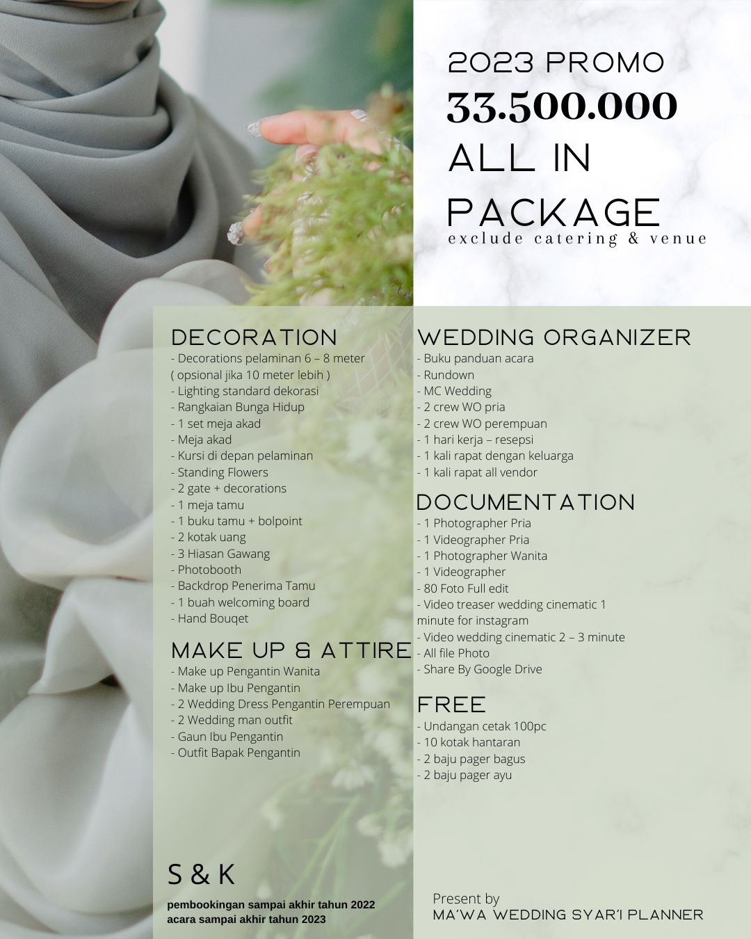 Lebih Mudah Pilih Paket All In mawa wedding syar'i planner